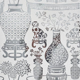 Schumacher Hellene Mylar Silver Wallpaper