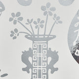 Schumacher Hellene Mylar Silver Wallpaper