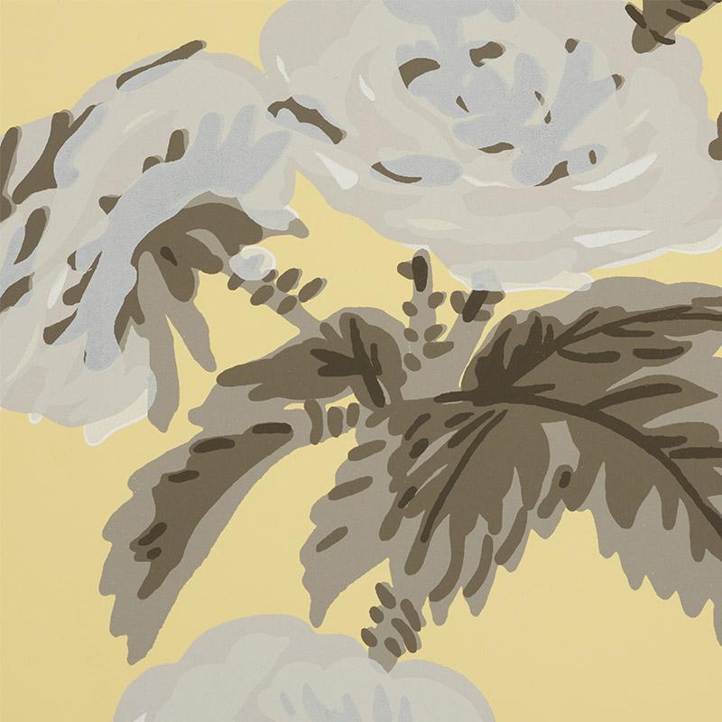 Schumacher Pyne Hollyhock Buttercup Wallpaper