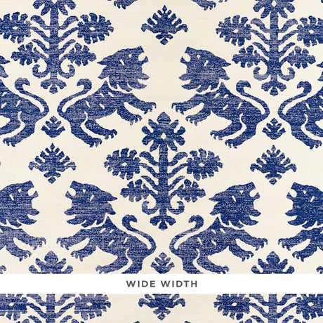 Schumacher Regalia Sisal Blue Wallpaper