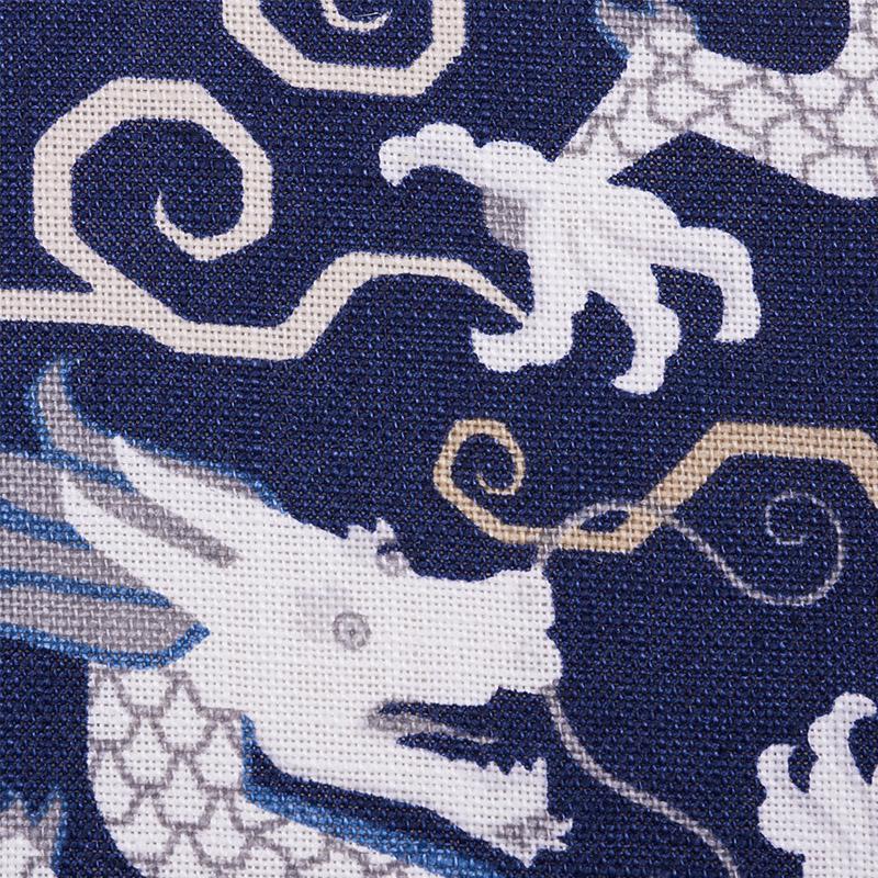 Schumacher Bixi Dragon Blue Fabric