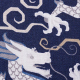 Schumacher Bixi Dragon Blue Fabric