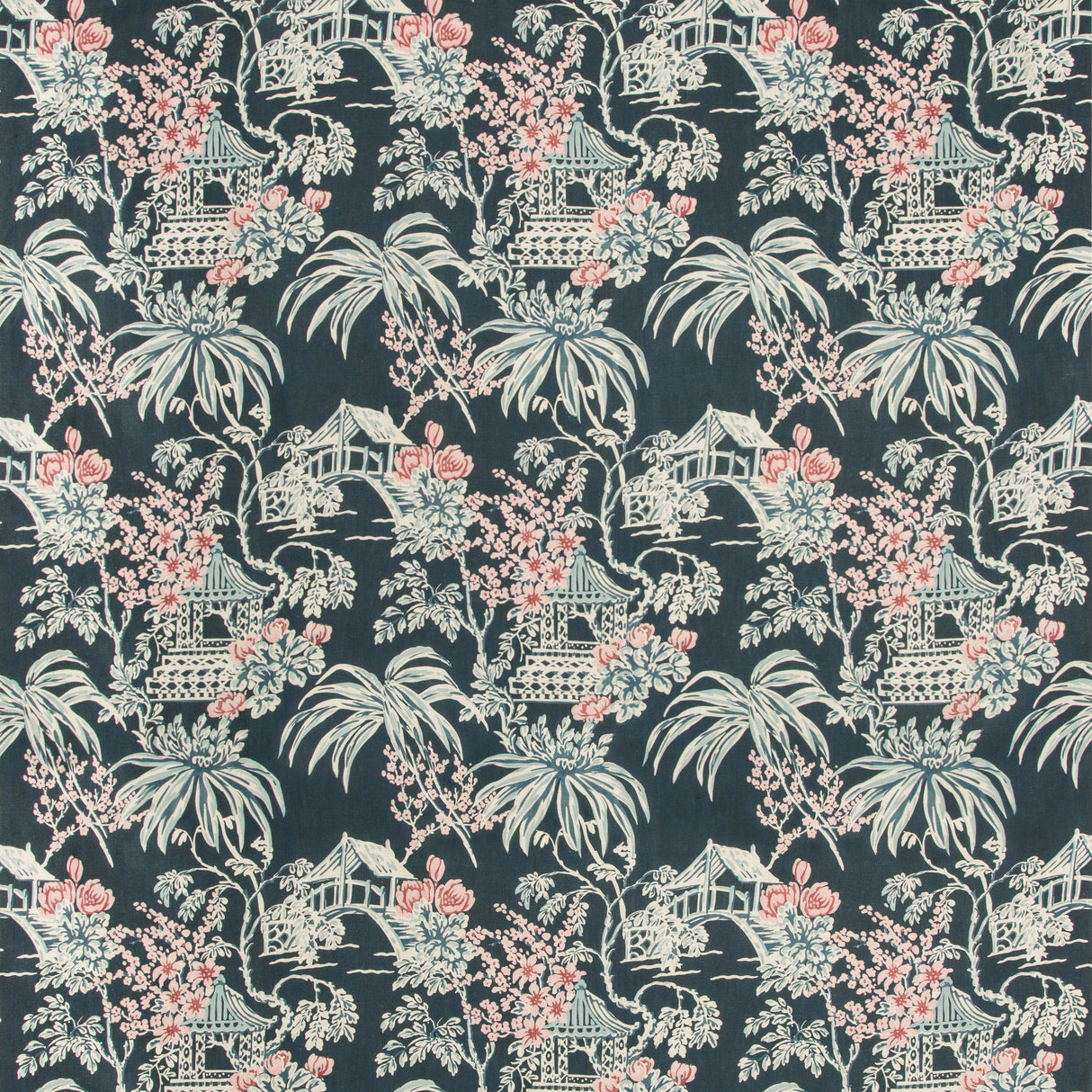Brunschwig & Fils TONGLI PRINT MIDNIGHT Fabric