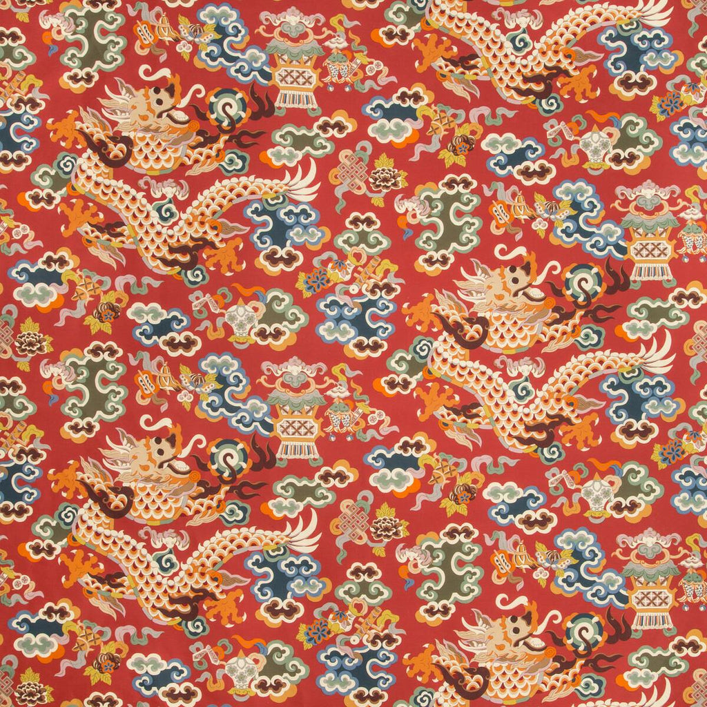 Brunschwig & Fils MING DRAGON PRINT CLARET Fabric