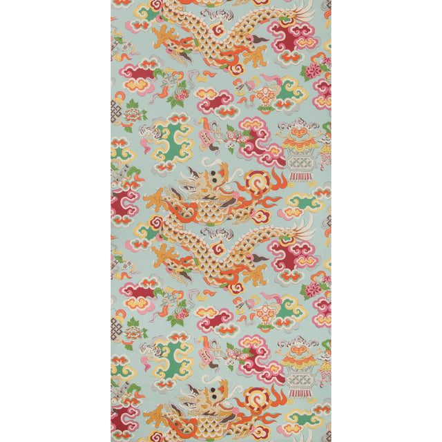 Brunschwig & Fils MING DRAGON AQUA Wallpaper