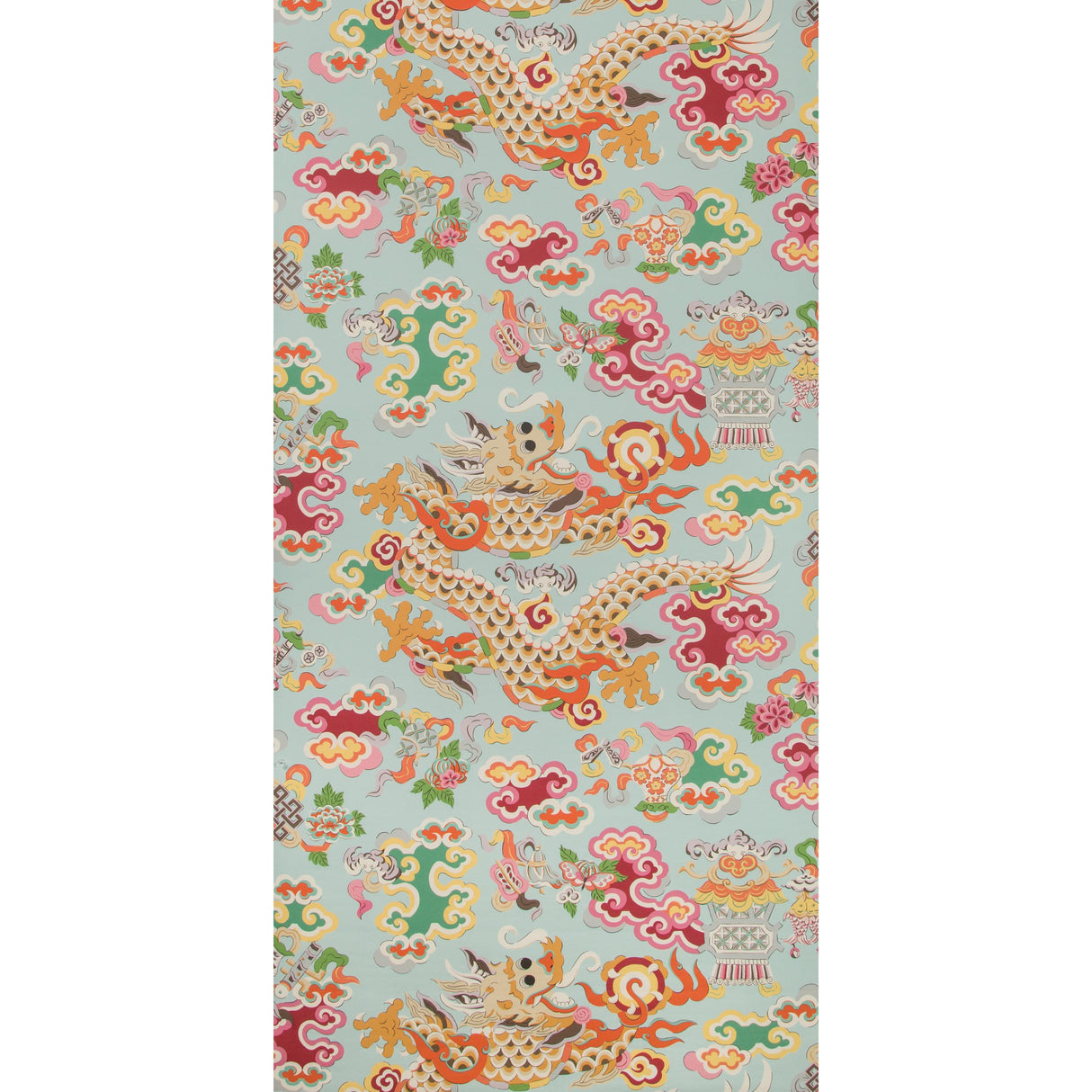 Brunschwig & Fils MING DRAGON AQUA Wallpaper