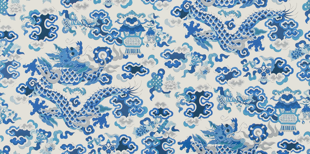 Brunschwig & Fils MING DRAGON IVORY Wallpaper