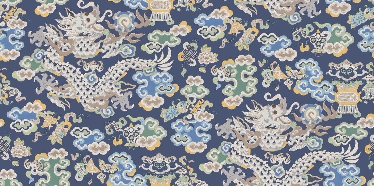 Brunschwig & Fils MING DRAGON LAPIS Wallpaper