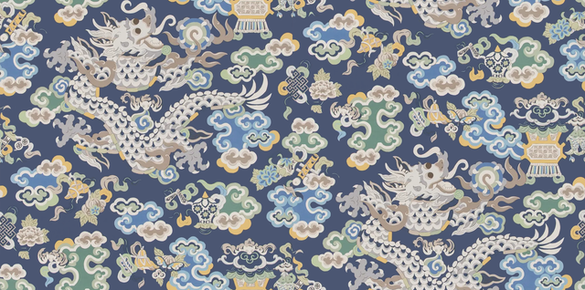 Brunschwig & Fils MING DRAGON LAPIS Wallpaper