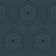 Winfield Thybony CONCENTRIC GROOVE DEEP NAVY Wallpaper