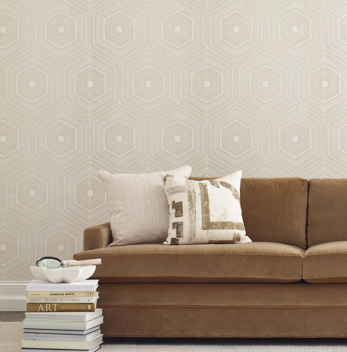 Winfield Thybony CONCENTRIC GROOVE DEEP NAVY Wallpaper