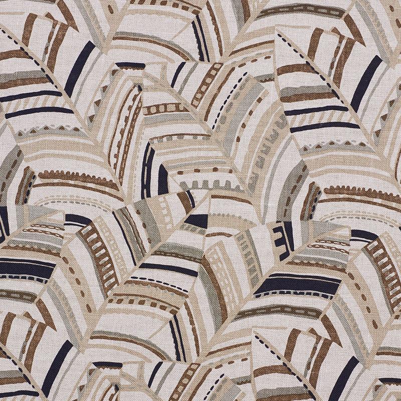 Schumacher Deco Leaves Neutral Fabric