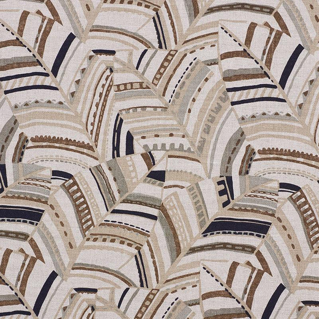 Schumacher Deco Leaves Neutral Fabric