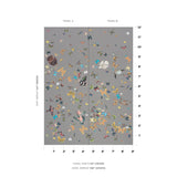 Schumacher Queen'S Flight Panel Set Grey Wallpaper