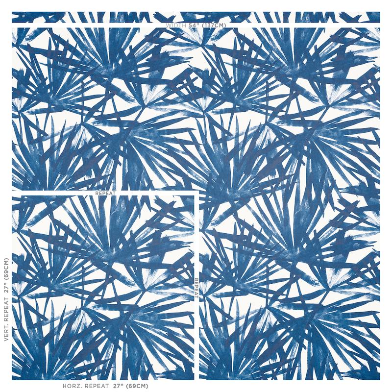 Schumacher Sunlit Palm Blue Wallpaper
