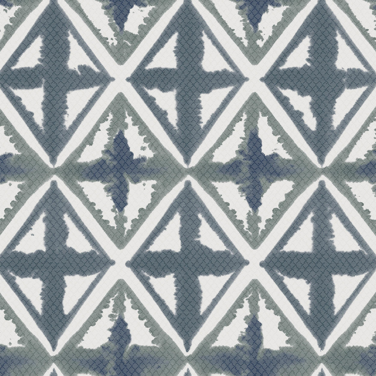 Winfield Thybony DIAMOND BLOCK BLUE INK Wallpaper