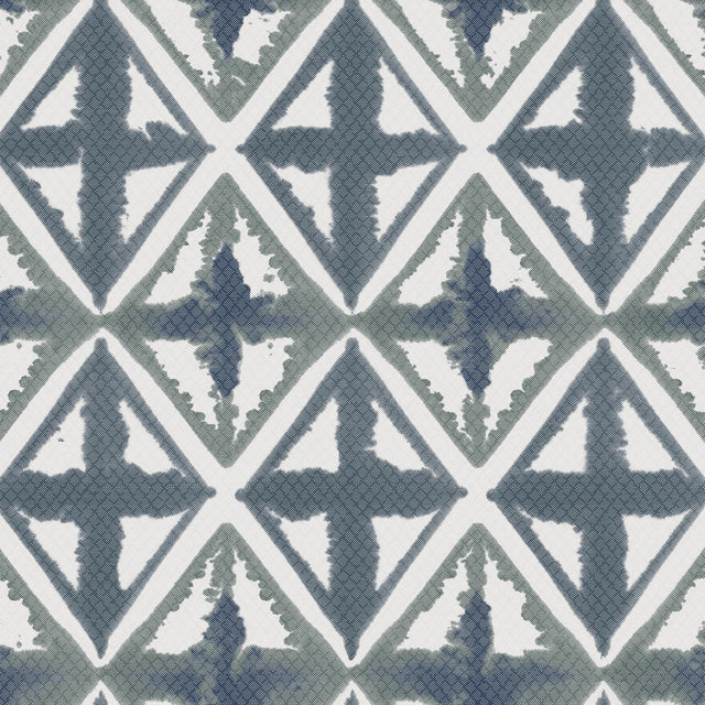 Winfield Thybony DIAMOND BLOCK BLUE INK Wallpaper