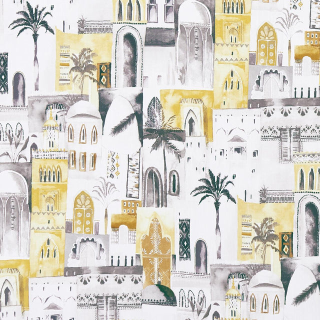 Clarke & Clarke MARRAKECH CHARCOAL/OCHRE Fabric