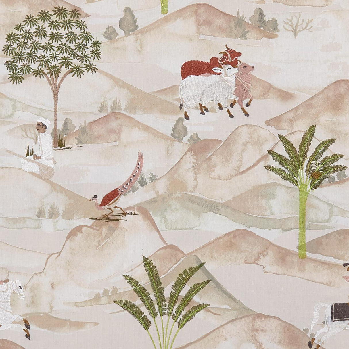 Clarke & Clarke SAHARA APPLE/BLUSH Fabric