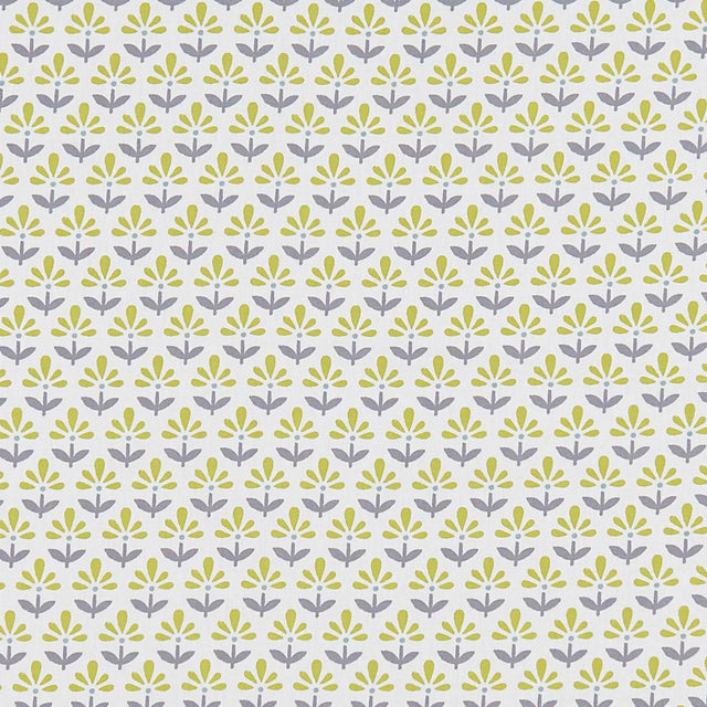 Clarke & Clarke FLEUR CHARTREUSE/CHARCOAL Upholstery Fabric