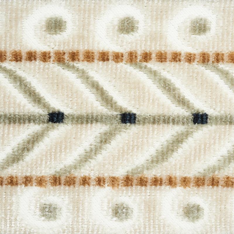 Schumacher Marion Velvet Tape Ivory Trim