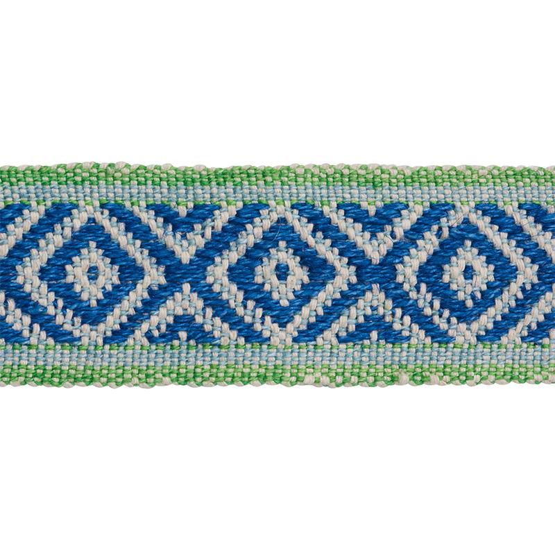 Schumacher Blue & Green Larson Handwoven Tape