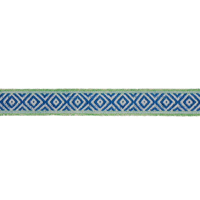 Schumacher Blue & Green Larson Handwoven Tape