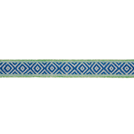 Schumacher Blue & Green Larson Handwoven Tape