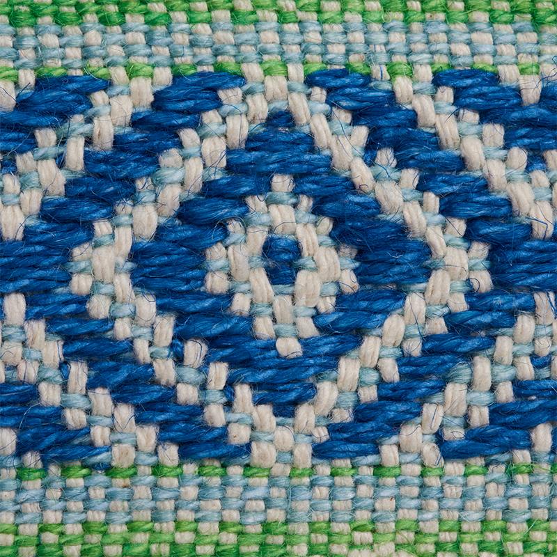 Schumacher Larson Handwoven Tape Blue & Green Trim