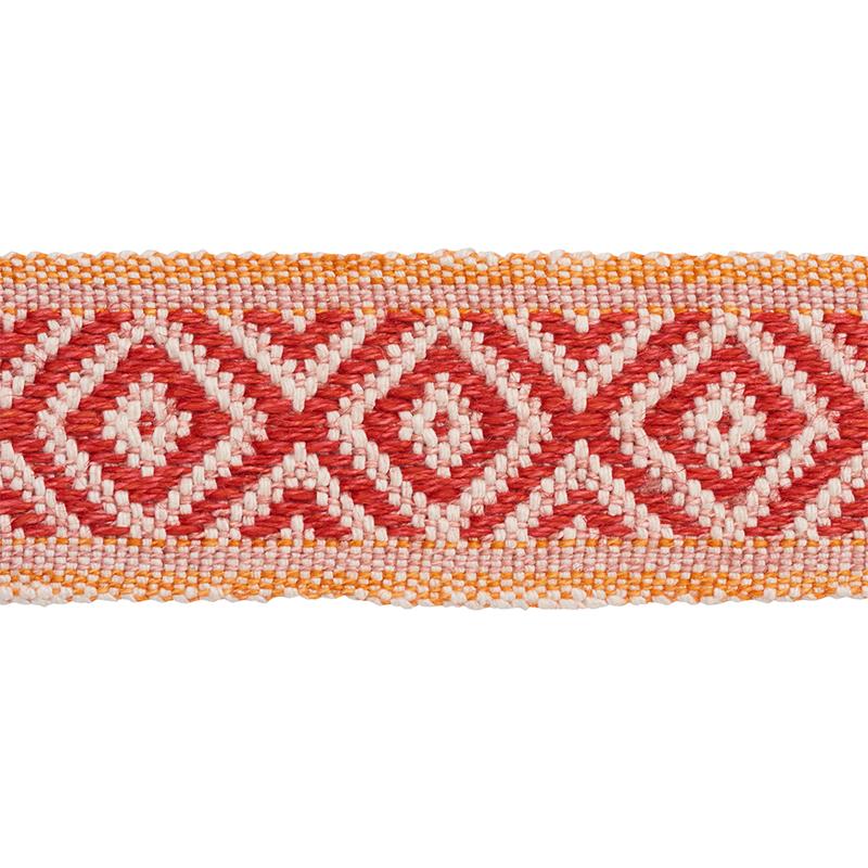 Schumacher Red & Orange Larson Handwoven Tape