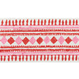 Schumacher Red & Pink Toula Hand Blocked Linen Tape