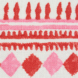 Schumacher Red & Pink Toula Hand Blocked Linen Tape