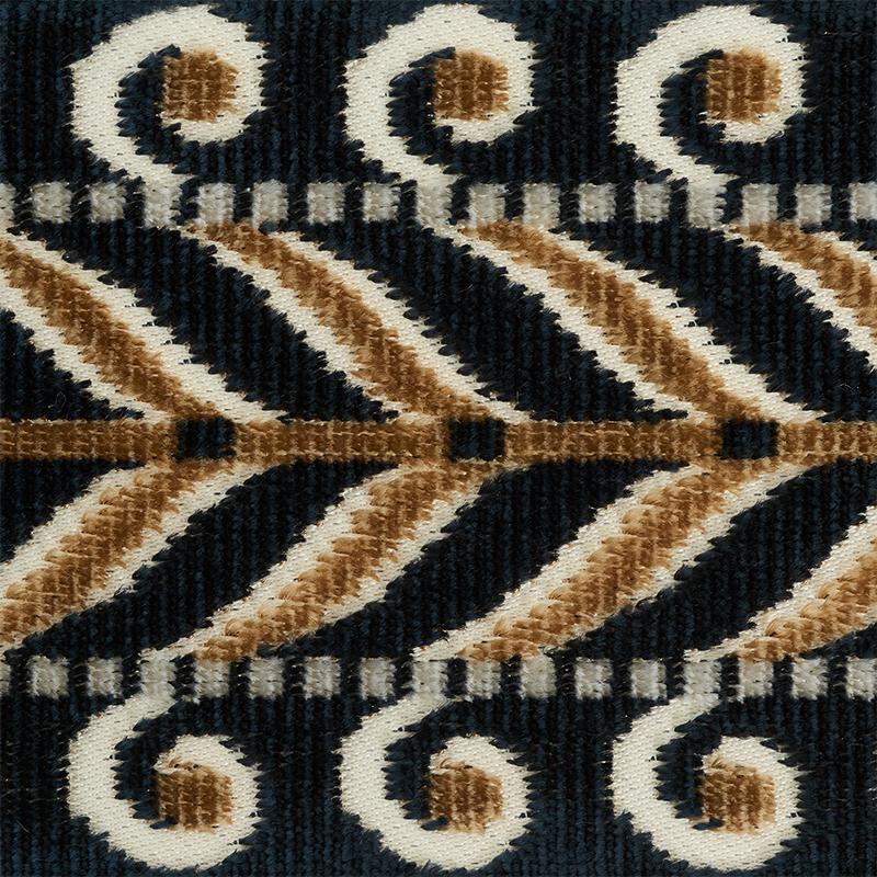 Schumacher Marion Velvet Tape Black Trim