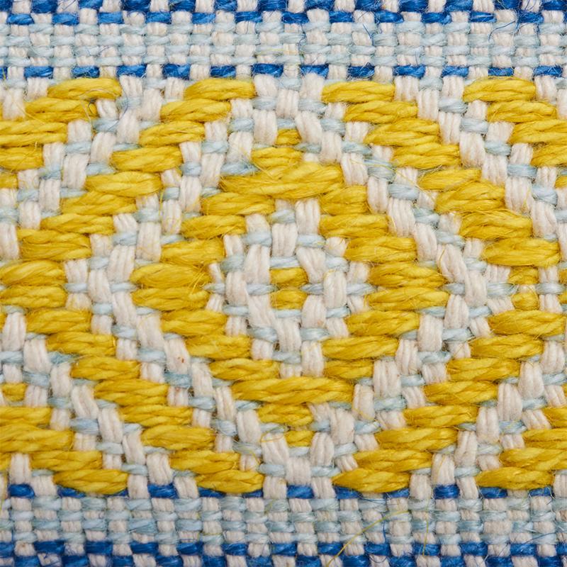 Schumacher Larson Handwoven Tape Yellow & Blue Trim