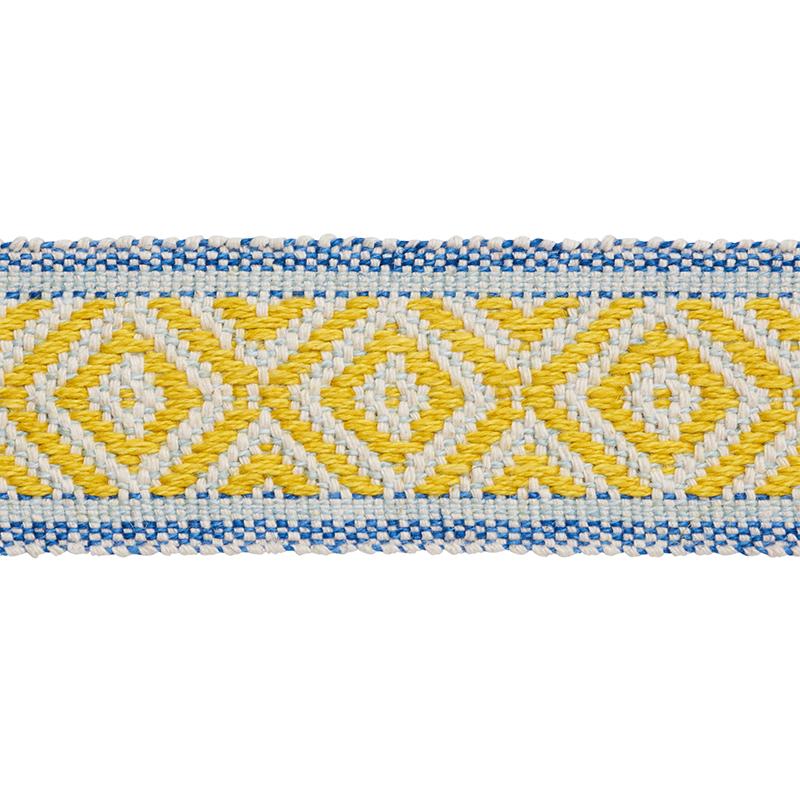 Schumacher Yellow & Blue Larson Handwoven Tape