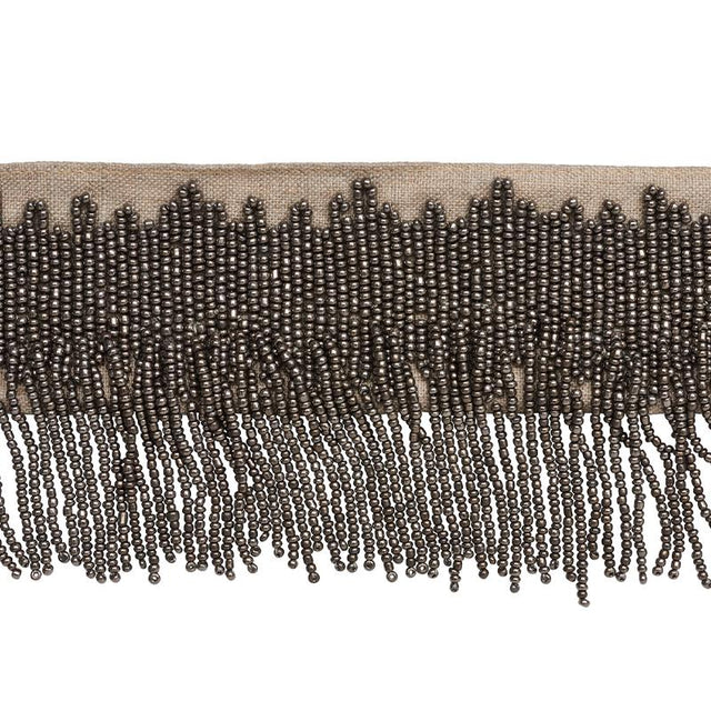 Schumacher Starling Beaded Fringe Pewter Trim