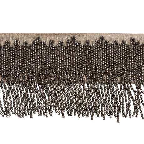 Schumacher Starling Beaded Fringe Pewter Trim