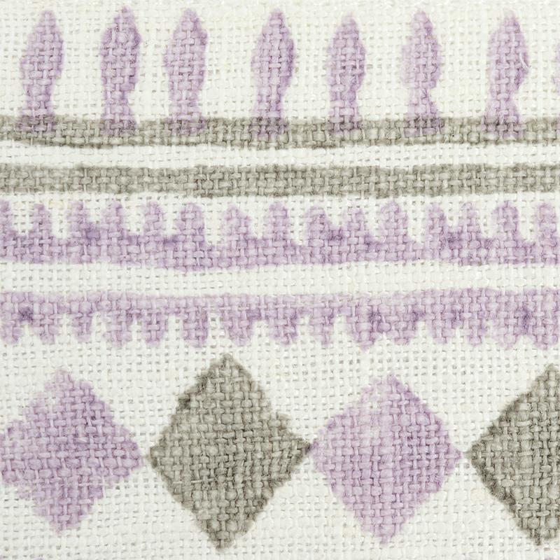 Schumacher Lilac & Grey Toula Hand Blocked Linen Tape