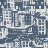 Clarke & Clarke WATERSIDE NAVY Fabric