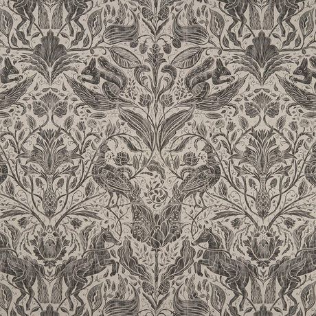 Clarke & Clarke FOREST TRAIL CHARCOAL Fabric