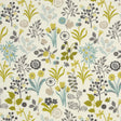 Clarke & Clarke FRIDA CHARTEUSE/CHARCOAL Fabric