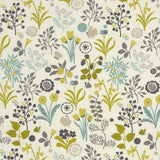 Clarke & Clarke FRIDA CHARTEUSE/CHARCOAL Fabric