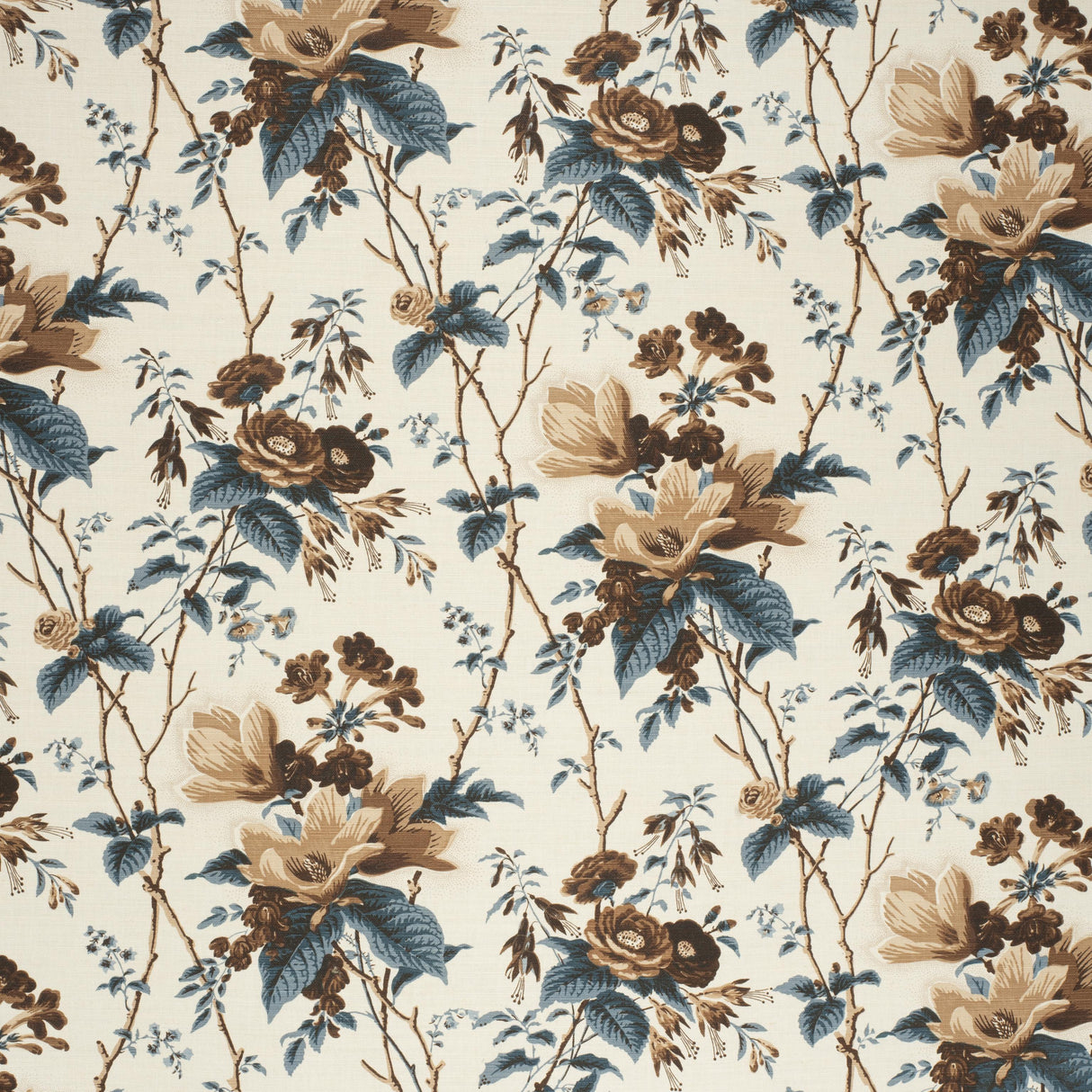 Lee Jofa DE LA TOUR BLU/BROW/WHI Fabric