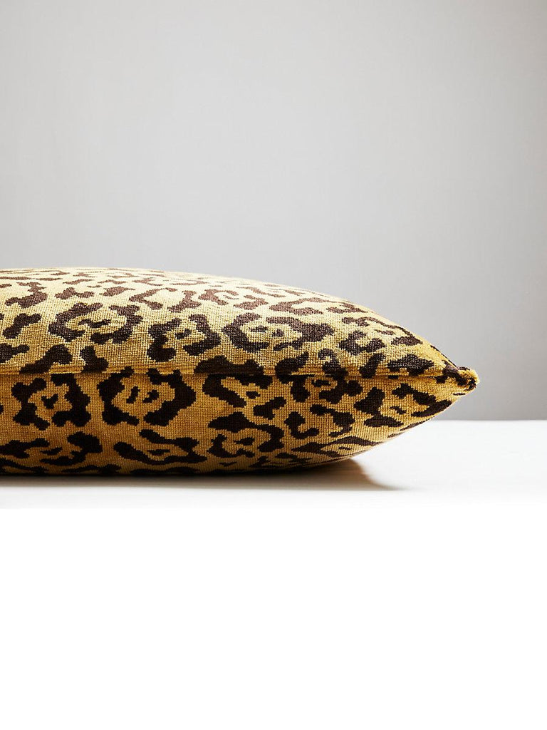 Scalamandre Leopardo Square - Ivory, Gold & Black Pillow