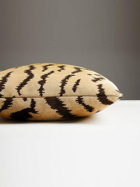 Scalamandre Tigre | Silk 22 X 14 - Ivory, Gold & Black Decorative Pillow
