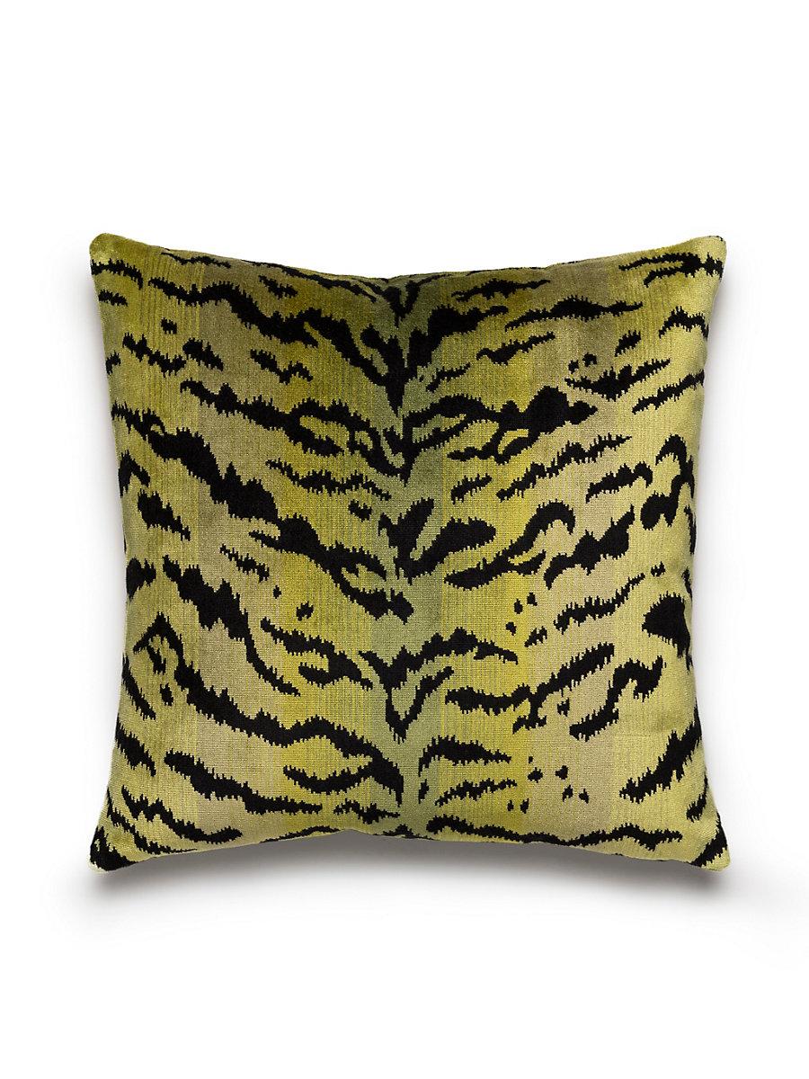 Scalamandre Tigre 22 X 22 - Greens & Black Decorative Pillow