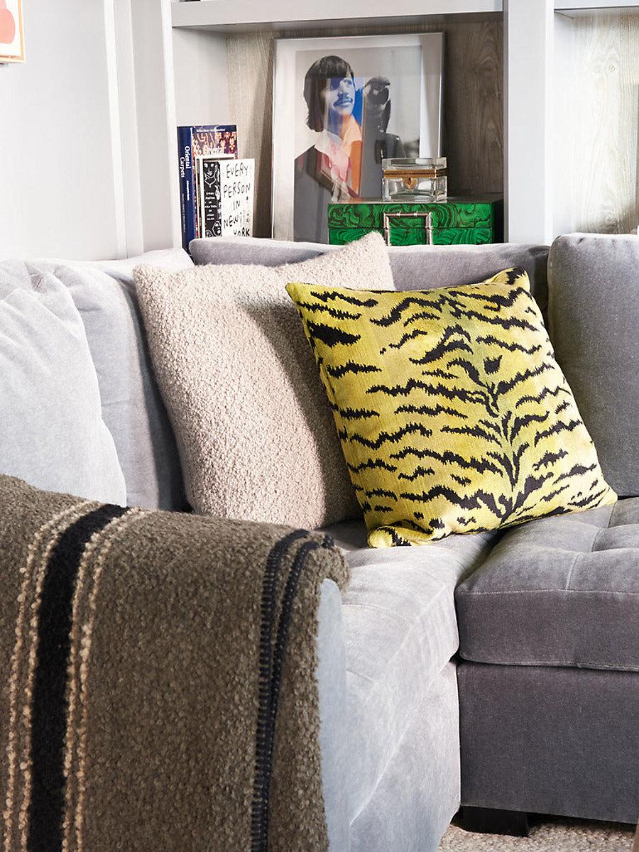 Scalamandre Tigre 22 X 22 - Greens & Black Decorative Pillow