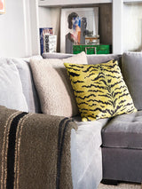 Scalamandre Tigre 22 X 22 - Greens & Black Decorative Pillow