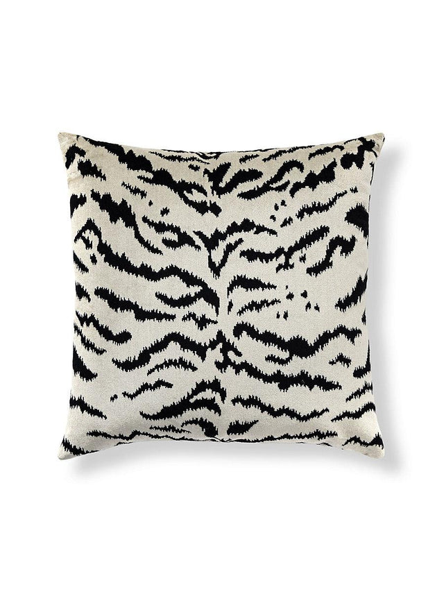 Scalamandre Tigre 22 X 22 - Off-White & Black Decorative Pillow