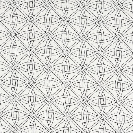 Schumacher Durance Embroidery Black & White Fabric